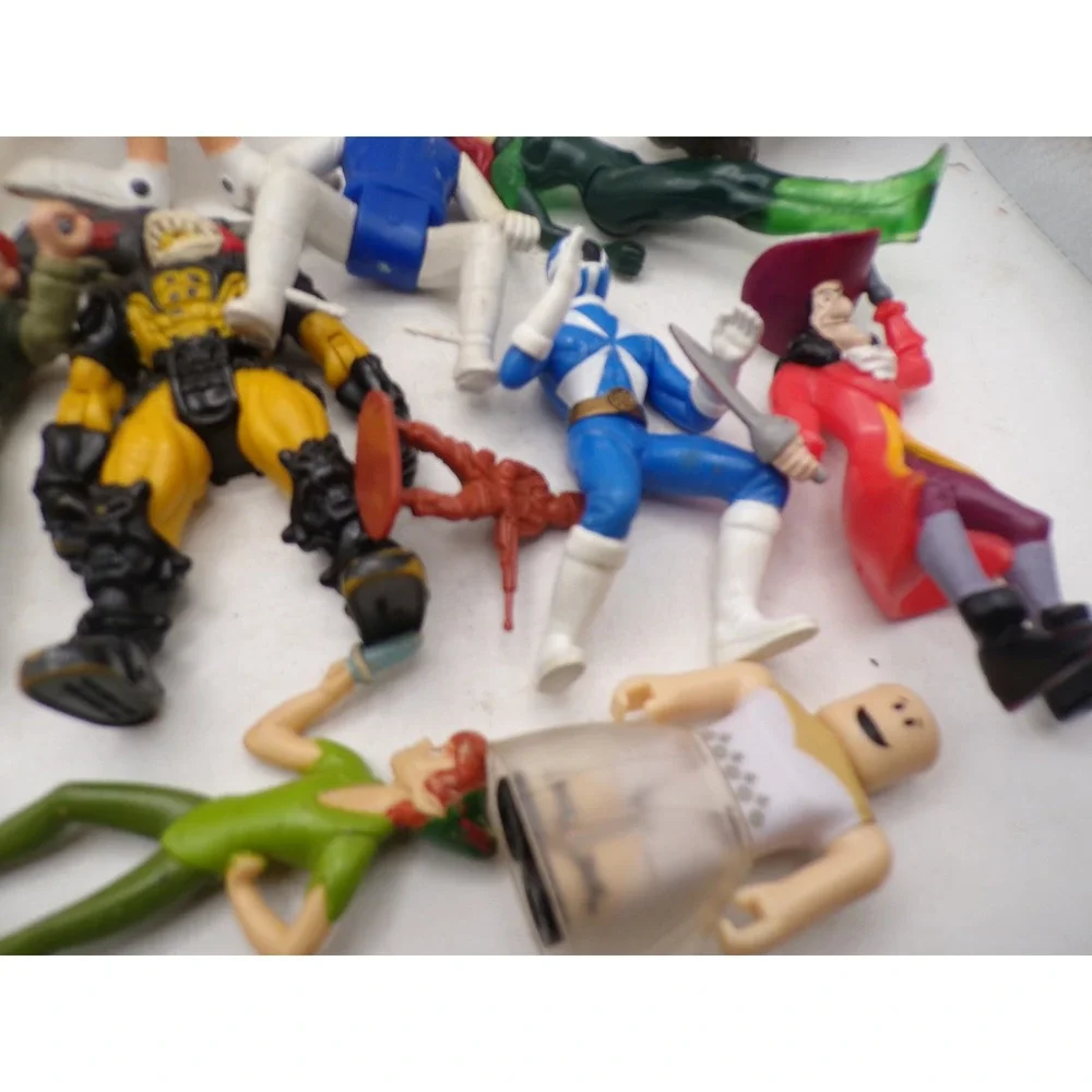 Vintage Mixed Toy Action Figure Lot Power Rangers Disney Teletubbies Roblox 15pc